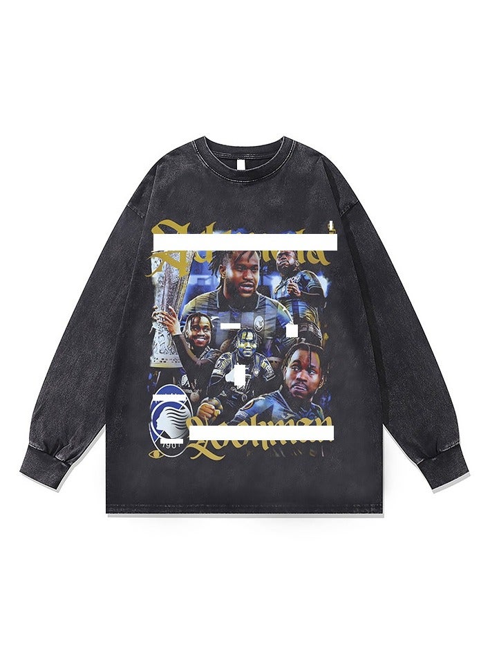 KUYING Washed Old Retro Loose Sportswear