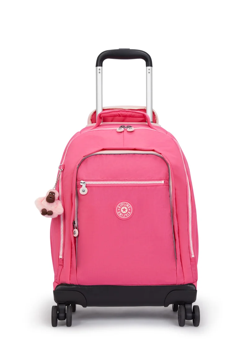 Kipling New Zea Large Wheeled Kids School Backpack with Laptop Protection Happy Pink C