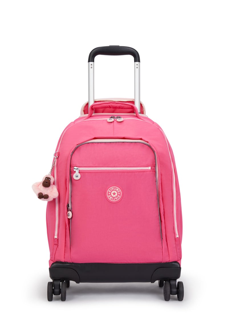 kipling New Zea Large Wheeled Kids School Backpack with Laptop Protection Happy Pink C  - Image 1
