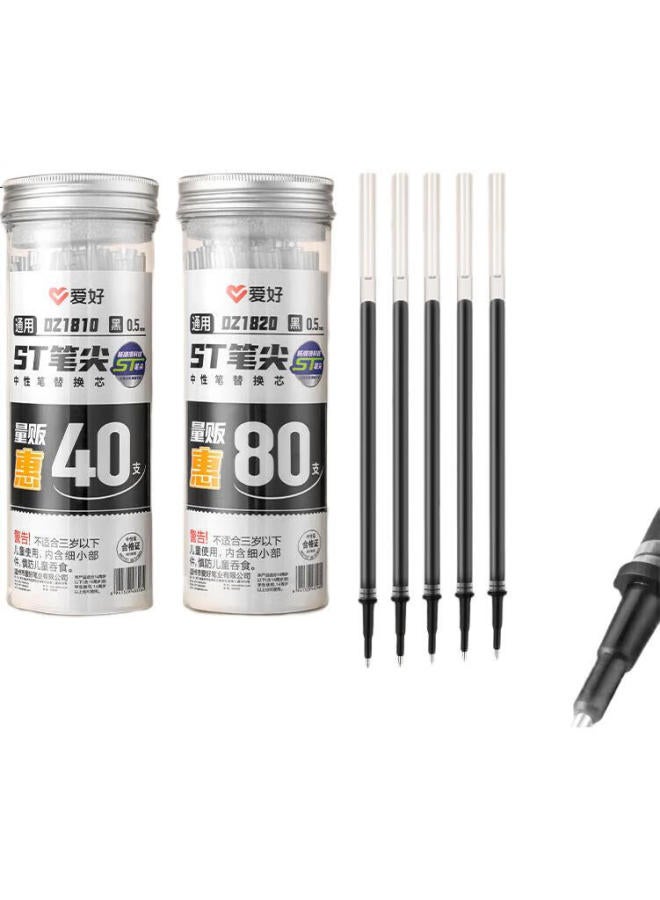 Aihao Universal Pen Refills, 0.5Mm, Pull-Off Cap, Gel Ink, Compatible With Cs Pen Tips, Black, For Signature Pens, 40 Pieces, Dz1830 - Image 2