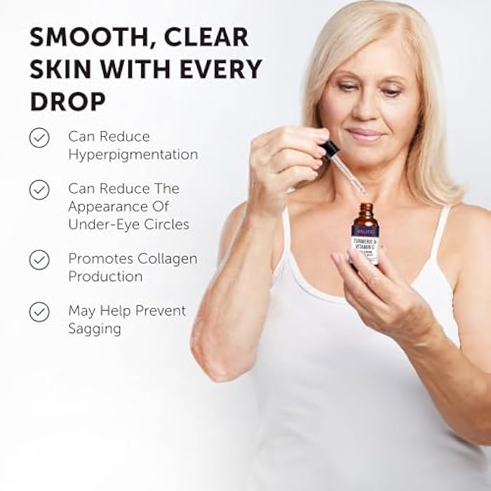 VALITIC Vitamin C Serum - Anti Aging and Dark Spot Remover for Face, Skin Care with Hyaluronic Acid, Collagen, Kojic Acid, Turmeric Oil - Brightening Face Serum 1 fl oz - Image 5