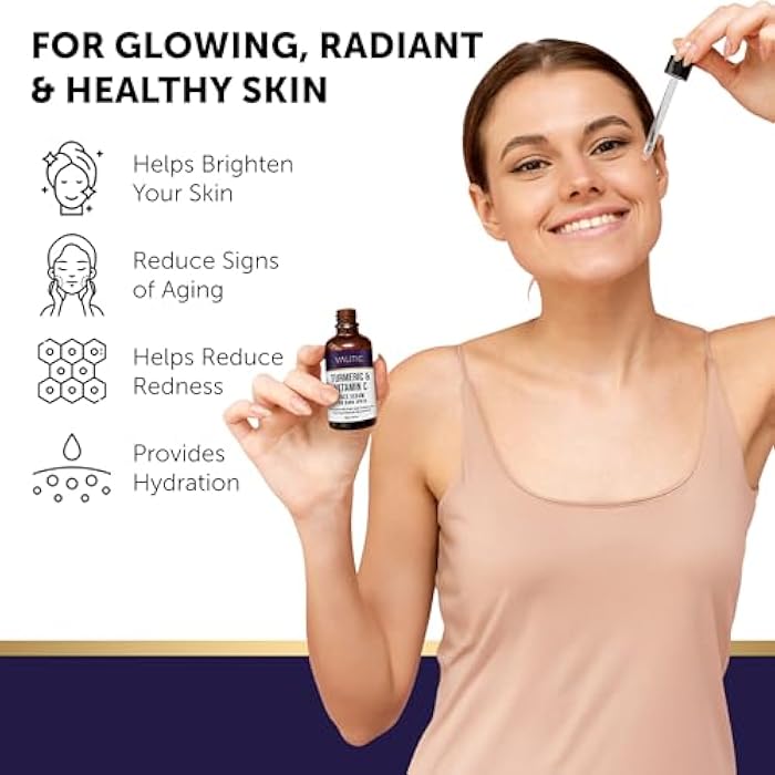 VALITIC Vitamin C Serum - Anti Aging and Dark Spot Remover for Face, Skin Care with Hyaluronic Acid, Collagen, Kojic Acid, Turmeric Oil - Brightening Face Serum 1 fl oz - Image 4