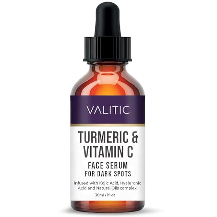VALITIC Vitamin C Serum - Anti Aging and Dark Spot Remover for Face, Skin Care with Hyaluronic Acid, Collagen, Kojic Acid, Turmeric Oil - Brightening Face Serum 1 fl oz - Image 1