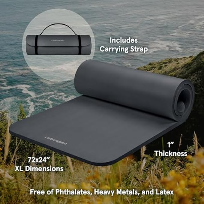 Retrospec Solana Yoga Mat 1/2" Thick W/Nylon Strap For Men & Women - Non Slip Exercise Mat For Yoga, Pilates, Stretching, Floor & Fitness Workouts - Image 3