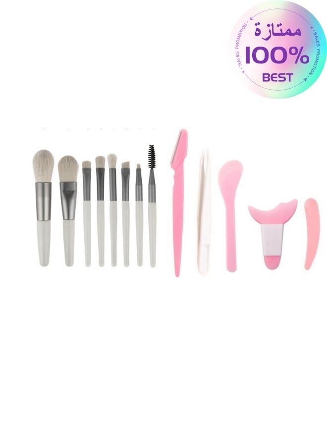 Makeup Brushes,Makeup Brush Set Mini, 13 Pcs TravelMake Up Brush Kit,Cosmetic Brushes for Face FoundationBlush Eye Shadow (Green) - Image 1