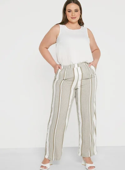 Only Carmakoma Wide Leg Printed Pants
