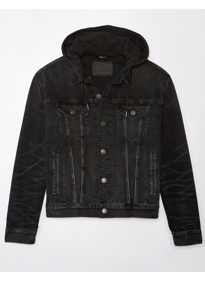 American Eagle - AE Hooded Denim Trucker Jacket - Image 1
