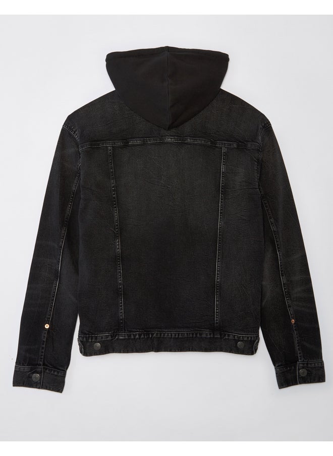 American Eagle - AE Hooded Denim Trucker Jacket - Image 1