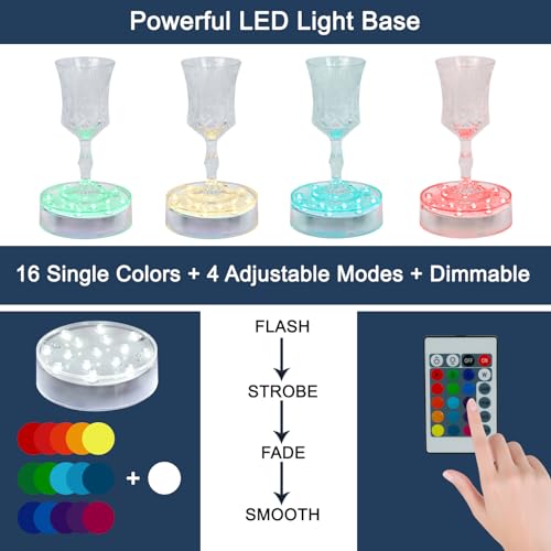 LARDUX Rechargeable LED Light Base with Remote - 4 Inches Round LED Light Display Pedestal Multicolor Light for Vase Crystal Art Home Party Table Wedding Centerpiece Decoration - Image 3