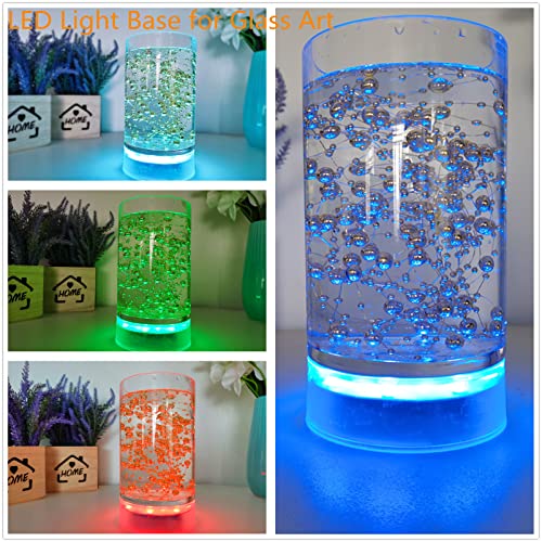 LARDUX Rechargeable LED Light Base with Remote - 4 Inches Round LED Light Display Pedestal Multicolor Light for Vase Crystal Art Home Party Table Wedding Centerpiece Decoration - Image 4
