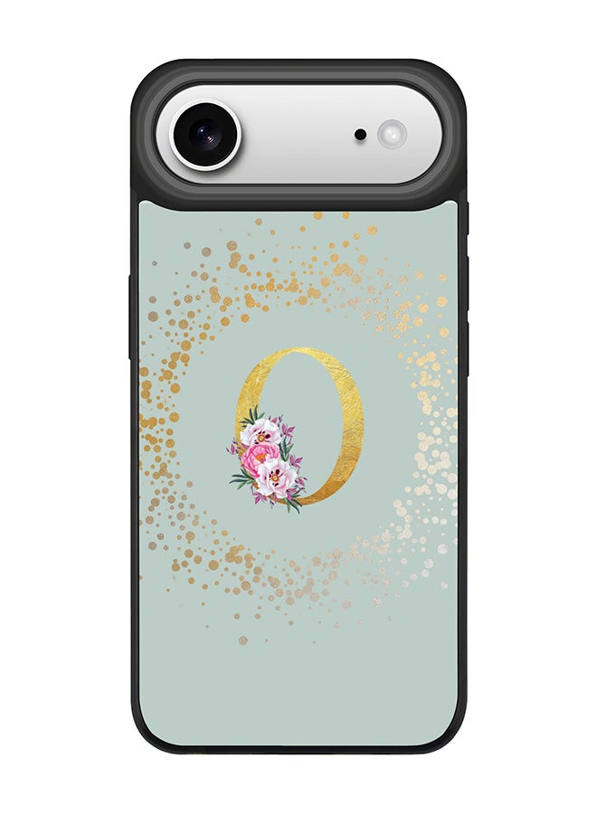 Stylizedd iPhone Air Case, [Compatible with MagSafe] Slim Magnetic cover Phone Case iPhone Air -Custom Monogram Floral - O  (Light Grey ) - Image 1