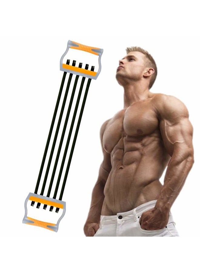TOCO FREIDO (125lbs) - Chest Expander, 5 Tubes Ajustable Arm Strength Trainer, Exercise Resistance Bands for Home Fitness Muscle Training (60kg) - Image 1