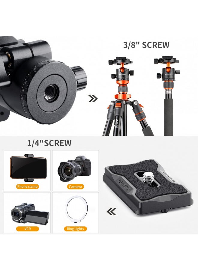 K&F Concept K&F Concept Professional 28mm Metal Tripod Ball Head 360 Degree Rotating Panoramic with 1/4 inch Quick Release Plate Bubble Level for Tripod Monopod Slider Camera Camcorder up to 22 pounds  - Image 4