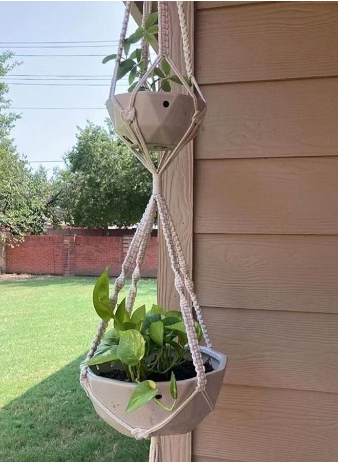 Kutis 2-Tier  Decorative Plant Pot Holder Hanging Plant Pot Holder 165 Centimeter  - Image 1