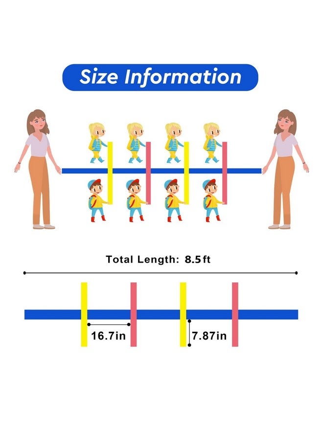Haktoys Children's Safety Walking Rope with 8 Colorful Handles & 2 Guide Handles - Perfect for Daycare Preschool Kindergarten | Extendable & Adjustable with Secure Wristbands - New Edition - Image 1