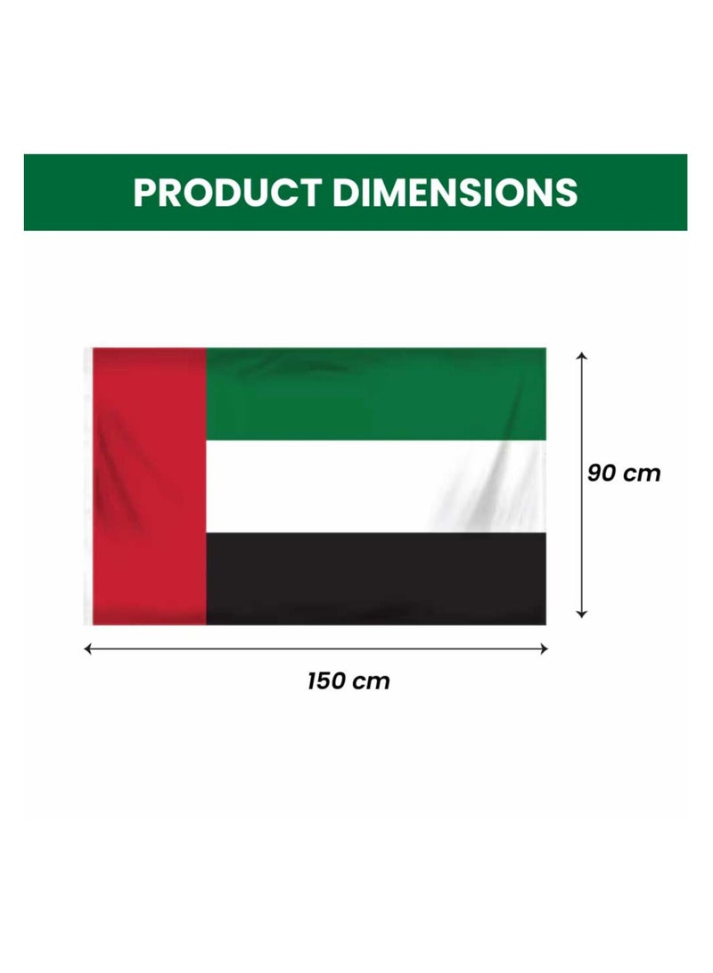 Generic UAE Satin Flag For Celebration-150 x 90 cm Large Flag For National Day,Home,Office & Events Decorations | Perfect For Indoor & Outdoor Use | Satin Flag For Kids,Adults And All Ages-Party Favor  - Image 2