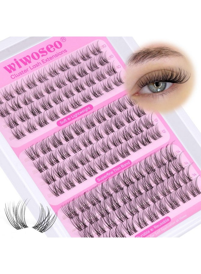 wiwoseo Natural Lash Clusters Wispy Eyelash Clusters Natural Cluster Eyelash Extensions Pestañas Postizas Naturales Venas Lash Clusters Thin Invisible Band Lashes Clusters for Beginners (10-14MM) - Image 1