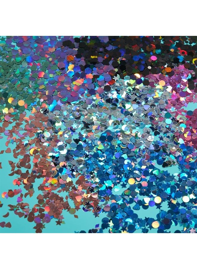 Moon Glitter أشكال جليتر هولوجرافيك من مون جليتر - 100% جليتر تجميلي للوجه والجسم والأظافر والشعر والشفتين - 0.10 أونصة - ذهبي - Image 5