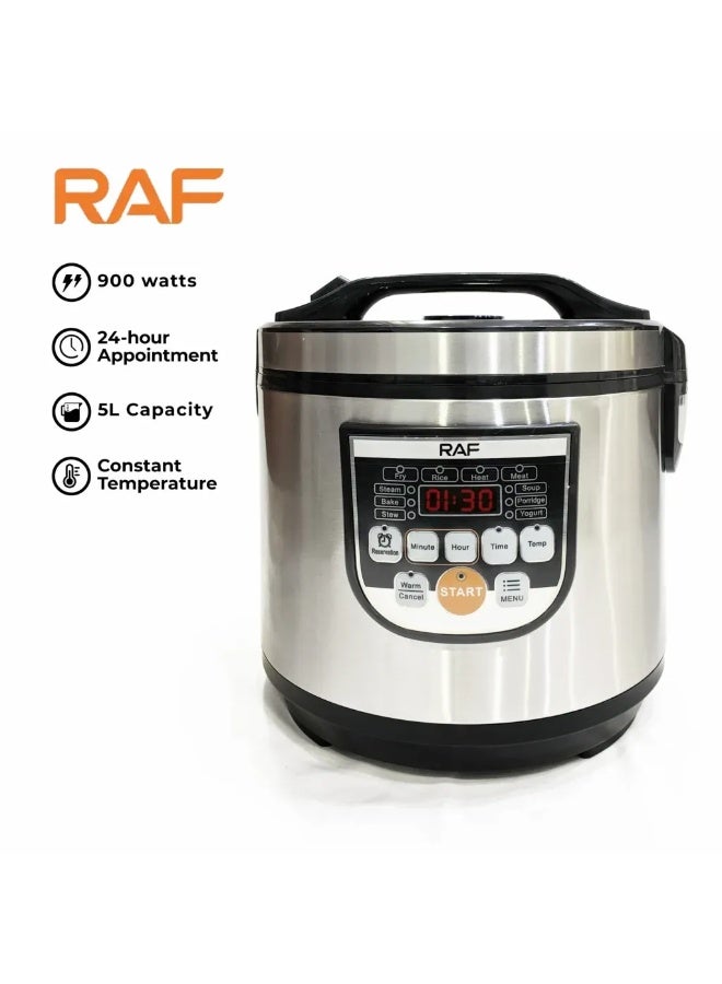 آر إيه أف طباخ أرز متعدد الوظائف R.178 - قلي، تسخين، طهي بالبخار، خبز وطهي على نار هادئة - سعة 5 لتر، 900 واط - Image 5
