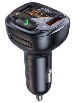 PROMATE Promate Wireless FM Transmitter, In-Car Bluetooth V5.1 Transmitter Car Kit with 18W Quick Charge 3.0 Port, USB Media Port, Noise Cancelling Mic and LCD, SmarTune-4  - Image 1