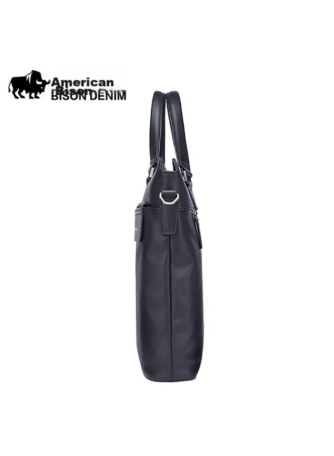 American Bison Meizhouyeniou Men's Briefcase, Top-grain Leather Business Handbag, Large Capacity 14-inch Laptop Bag, Gift For Me - Image 5