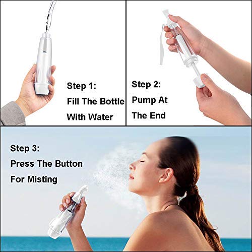 ORIGINAL MART ORIGINAL MART Cools Air Pumping Mist Sprayer Portable Mist Sprayer Water spray gun cool down works without battery with transparent centerpiece integrated pump for facial sprayer bottle  - Image 2