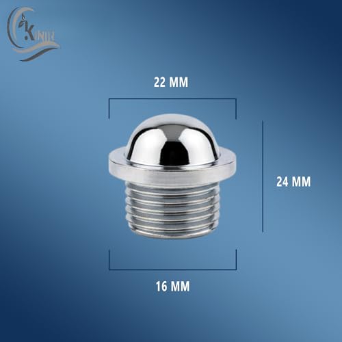 KINIK Chrome Plated Brass Plug 1/2" Male for Pipe Fittings (Pack of 2) - Durable, Corrosion-Resistant Brass Plugs for Secure Pipe Sealing and Reliable Plumbing Connections. - Image 2
