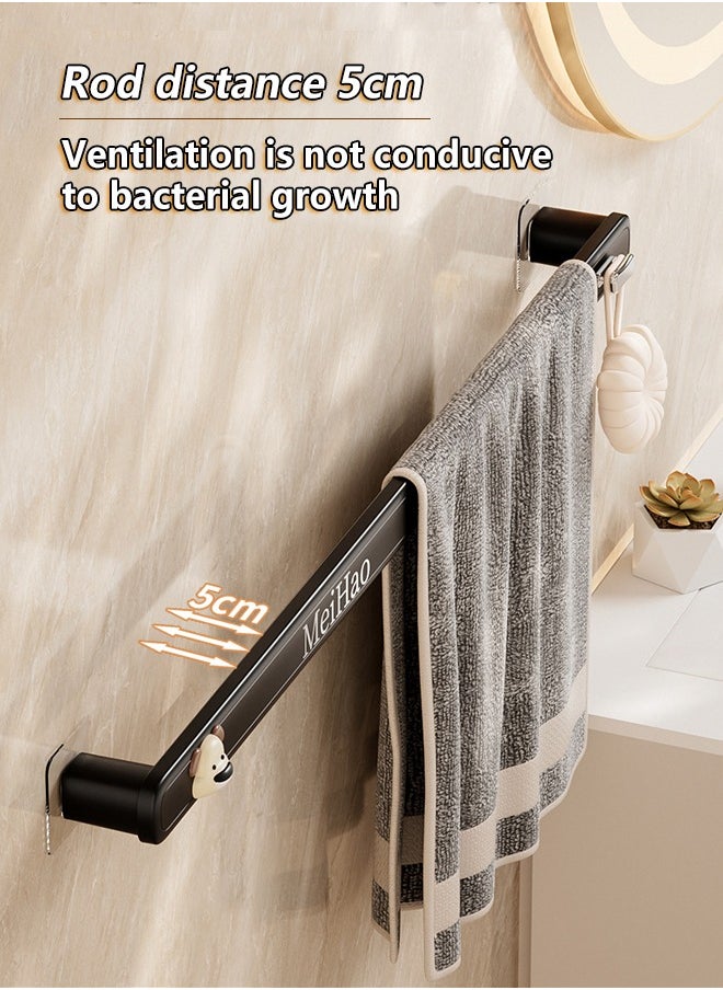 Tiokkss Bathroom towel bar, punch-free, space-saving shoe rack, short + long 2-piece set  - Image 2