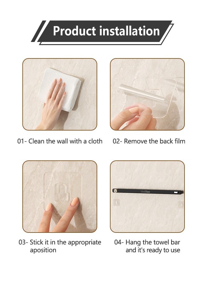 Tiokkss Bathroom towel bar, punch-free, space-saving shoe rack, short + long 2-piece set  - Image 5