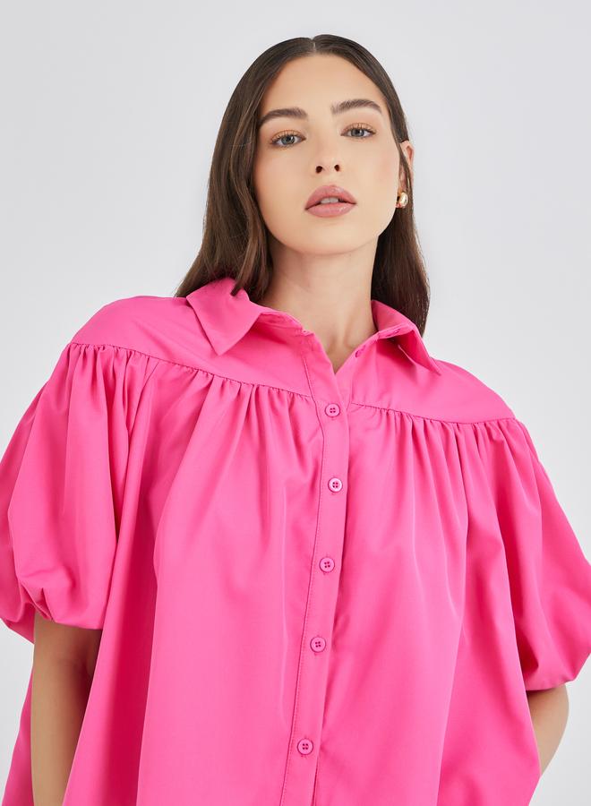 تايك تو قميص بأكمام منفوشة واسعة - Image 3