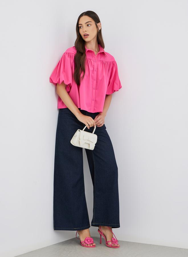 تايك تو قميص بأكمام منفوشة واسعة - Image 2