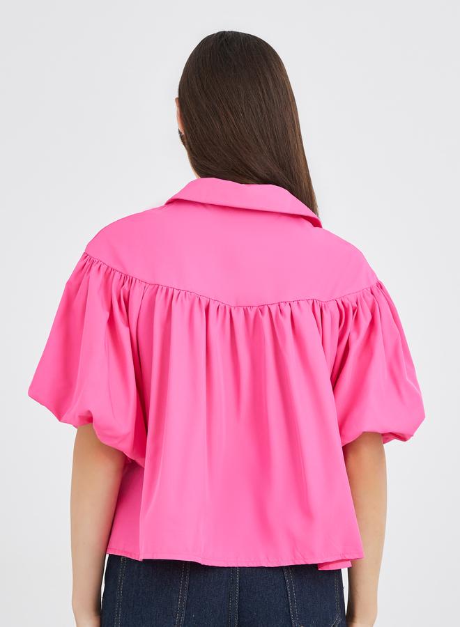 تايك تو قميص بأكمام منفوشة واسعة - Image 4