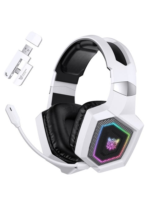 GT806 RGB Gaming Headset 3 Mode Bluetooth/Wireless/USB-C 7.1 Surround Sound Noise Canceling Mic for PC,PS4, Mobile And Xbox ONE