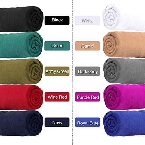 Kachanaa 4 Pieces Solid Color Stretch Knit Head Wrap Extra Long African Head Scarf Breathable Turbans for Black Women - Image 5