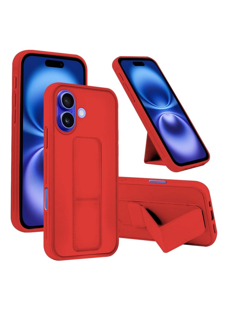 iPhone 16 Pro Max Case Cover Finger Grip holder Phone Car Magnetic Multi-function Shockproof Protective Case Two-in-one Phone holder Case (Red, iPhone 16 Pro Max) - Image 1