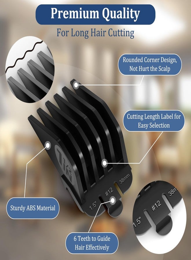 CR8GR8 Clipper Guards Set 10 12 14 16 Compatible with Wahl Clippers, 4pcs Extra Long Clipper Guides Replacement - 2", 1.75", 1.5", 1.25" Hair Guard Clipper, Black Clipper Guards for Wahl - Image 5