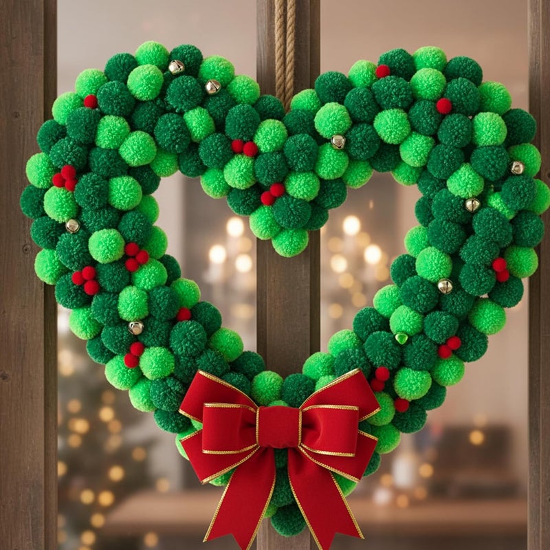 Caydo [400 pcs] - 300 Pieces 1 Inch Green Pompoms with 100 Pieces Wiggle Eyes, Arts and Crafts Pompom Balls for Kids DIY Art Creative Crafts Christmas Decorations - Image 2