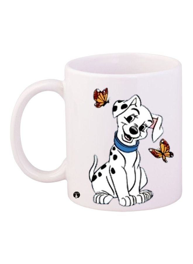 Dalmatian Dog Printed Coffee Mug White/Black/Brown 11ounce