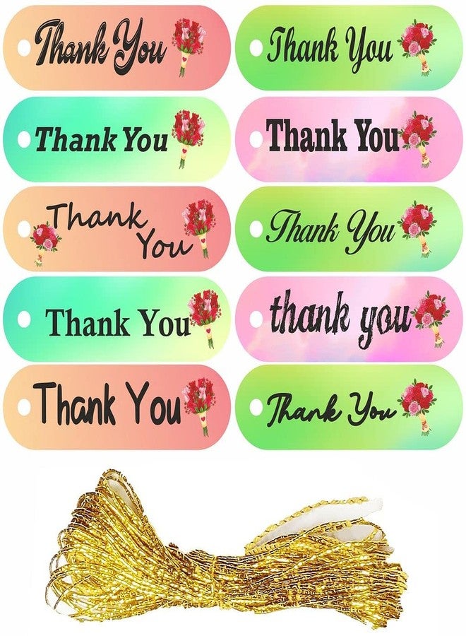 CVANU Stylish Font Thank-You Tags Art Card Paper Decor Your Gift with Four Beautiful Designs, Multicolour Size (2CM X 7CM) (Pack of 400)_C11 - Image 3