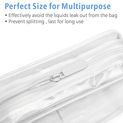 PACKISM TSA Approved Toiletry Bag - Clear Makeup Bags in 2 Size, Durable with Supporting Frame, Perfect for Travel Essentials, Carry-on Airport Airline Compliant Bag, White - Image 4