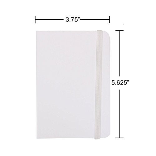 JAM PAPER Hardcover Notebook with Elastic Band - Small Journal - 3 1/2 x 5 1/2 - White - 100 Lined Sheets - Sold Individually - Image 5