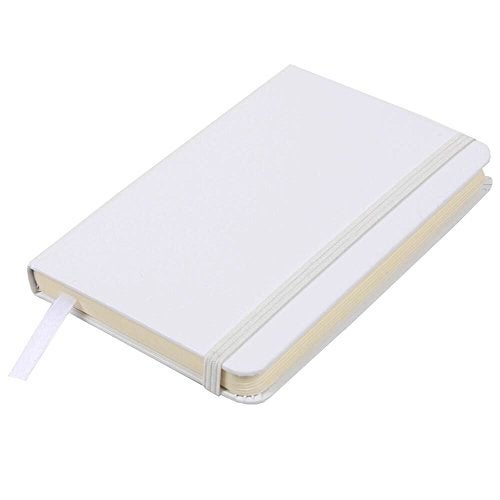 JAM PAPER Hardcover Notebook with Elastic Band - Small Journal - 3 1/2 x 5 1/2 - White - 100 Lined Sheets - Sold Individually - Image 1