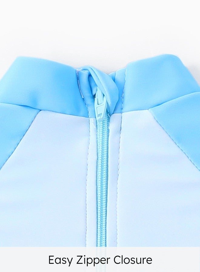 Disney Princess Frozen Elsa Swimsuit Baby Girl Bathing Suit One Piece Swim Suits Long Sleeve Swimwear UPF50+Rashguard Swimming Suit Quick Dry Swimming Clothing Toddler Swim Clothing Color Block 2 Year - Image 3