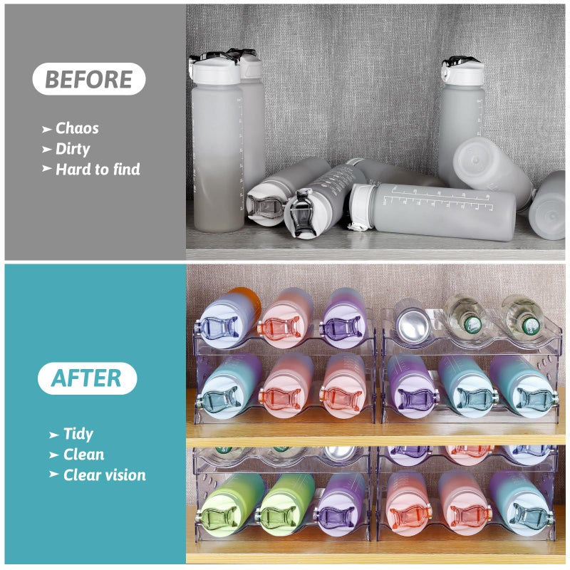 New Red Wine Water Bottle Storage Rack Pet Transparent Wine Display Rack Desktop Multi-Layer Water Cup Storage Rack - Image 5