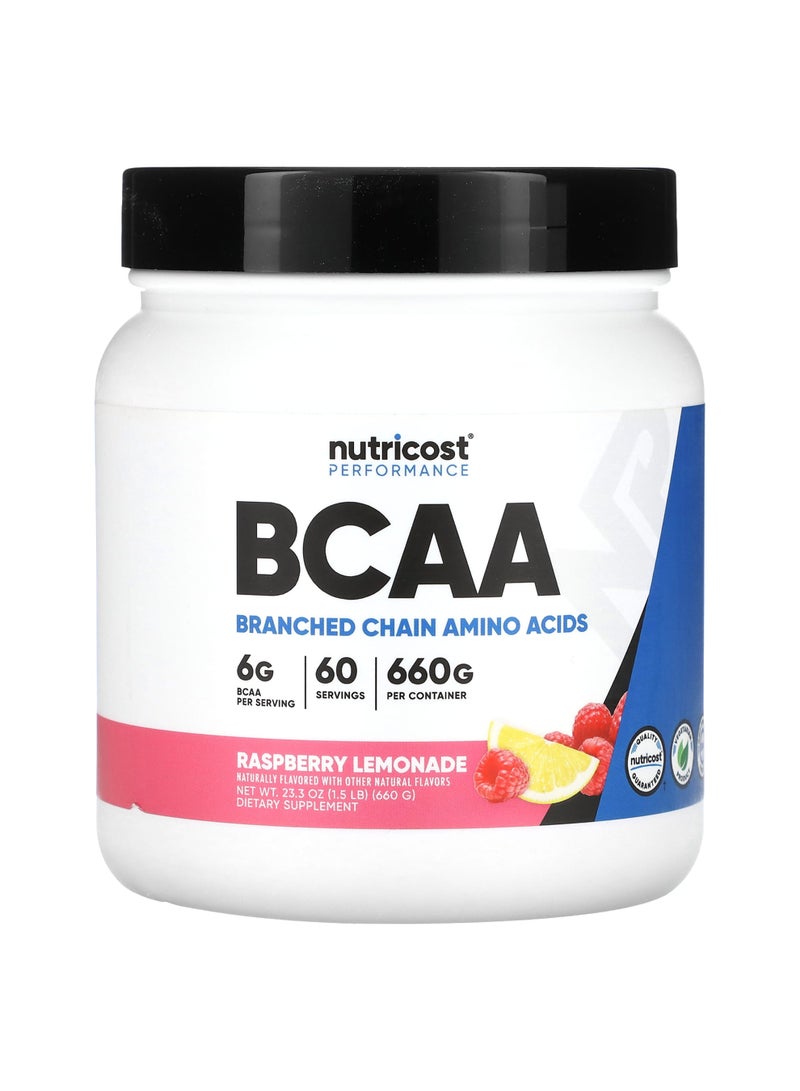 Nutricost Performance, BCAA, Raspberry Lemonade, 1.5 lb (660 g)