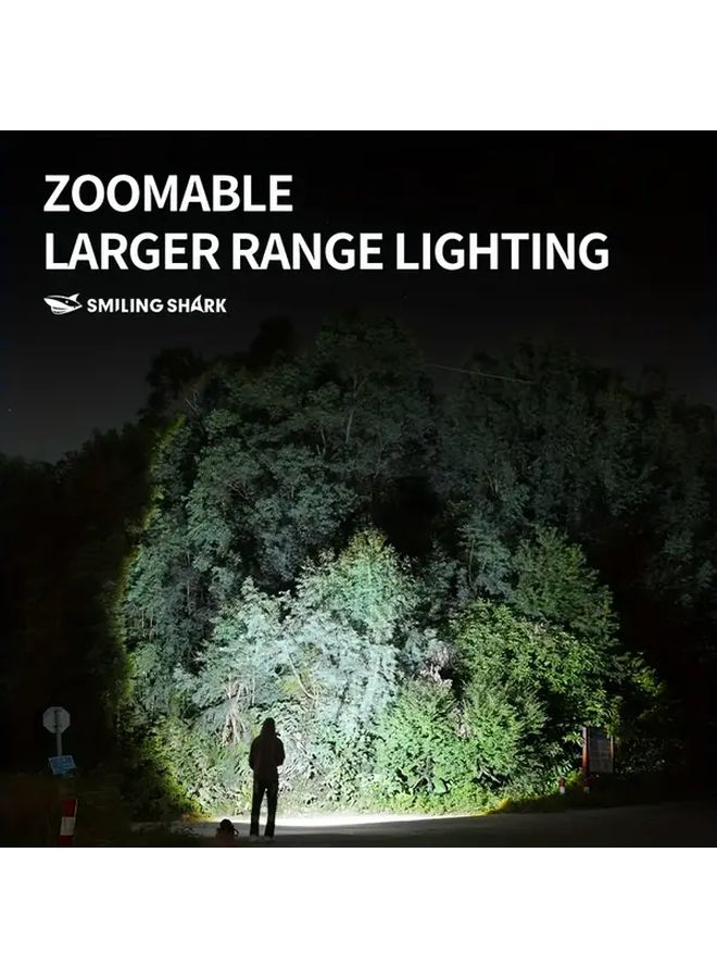 Smiling Shark M80 LED Tactical Flashlight Super Bright Zoomable Long Range Outdoor - Image 4