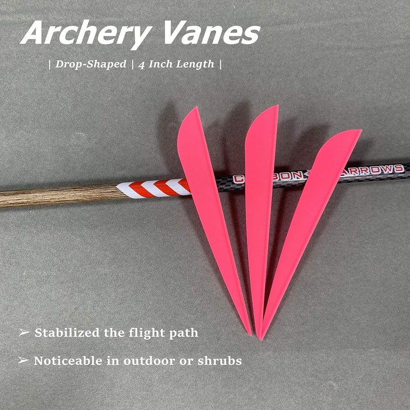 Letszhu Arrows Vanes 4 Inch Plastic Feather Fletching for DIY Archery Arrows 50 Pack… - Image 3