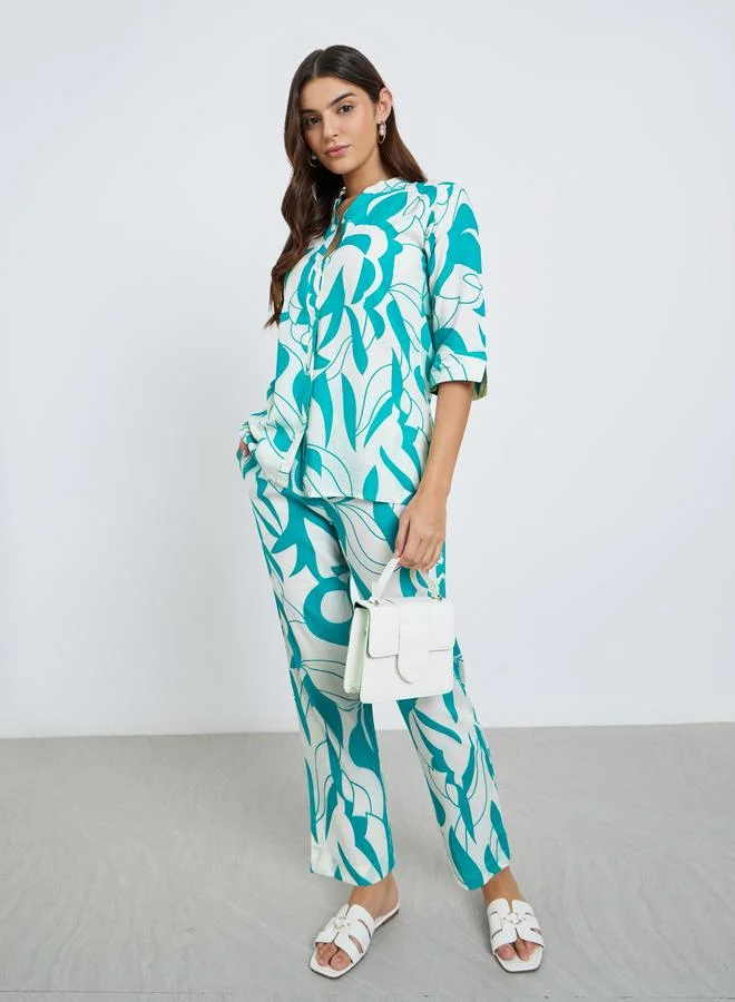 Maxim Creation Maxim Creation Women Abstract Print Top and Pants Co-Ords