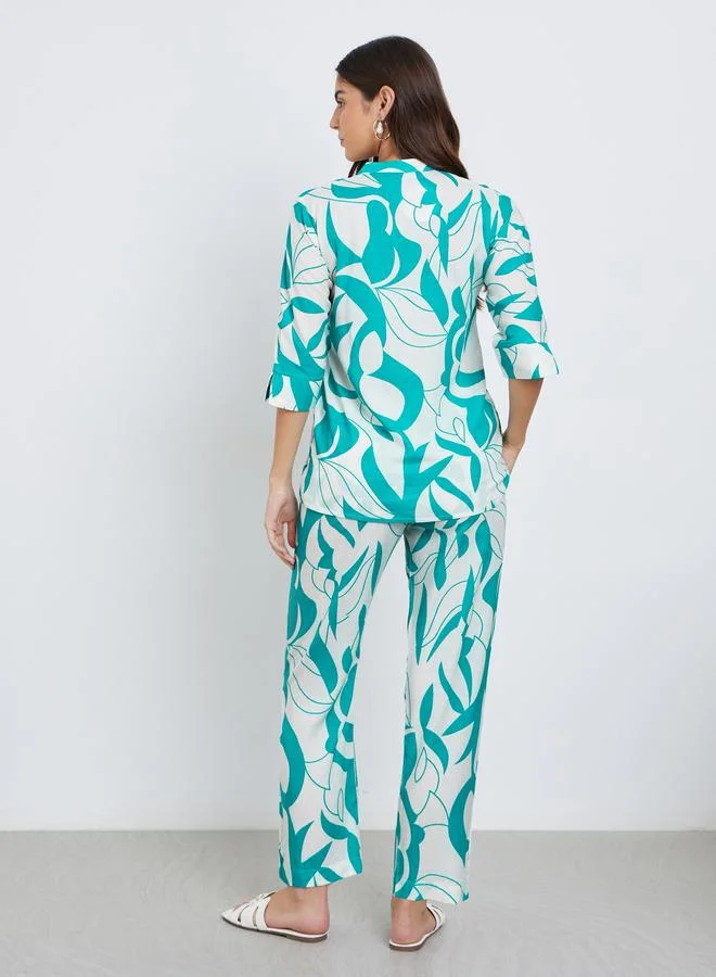 Maxim Creation Maxim Creation Women Abstract Print Top and Pants Co-Ords