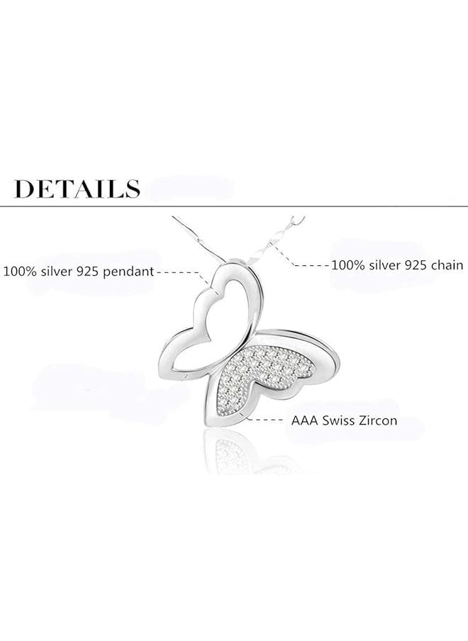 erorex - Butterfly Silver Necklace Silver 925 Italy - Image 1